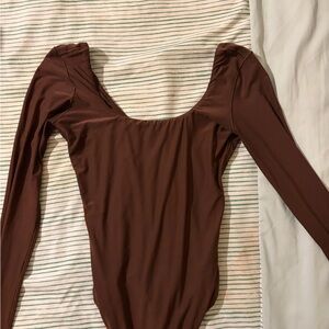 Aerie Chocolate Long Sleeve Bodysuit